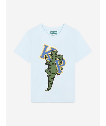 KENZO Boys Logo T-Shirt in Blue meilleur choix