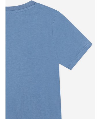 KENZO Boys Elephant Logo T-Shirt in Blue acheter en ligne