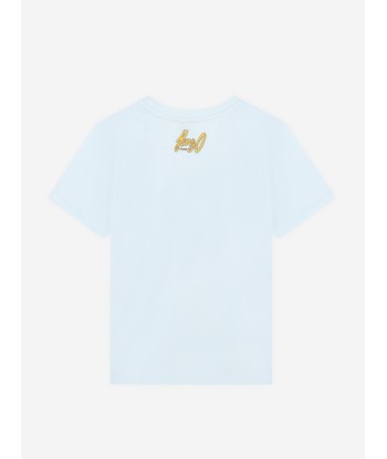 KENZO Boys Logo T-Shirt in Blue meilleur choix