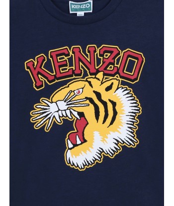 KENZO Boys Tiger Logo T-Shirt in Navy le concept de la Pate a emporter 