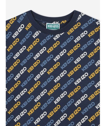 KENZO Boys Logo Print T-Shirt in Navy chez Cornerstreet bien 