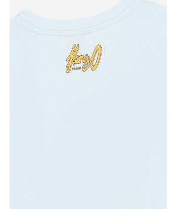 KENZO Boys Logo T-Shirt in Blue meilleur choix