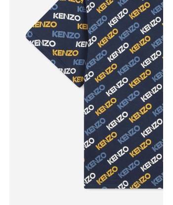 KENZO Boys Logo Print T-Shirt in Navy chez Cornerstreet bien 