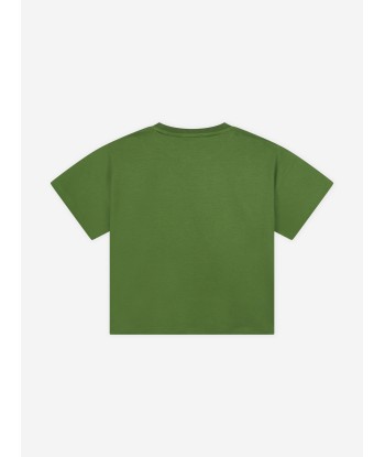 KENZO Boys Tiger Logo T-Shirt in Green sur le site 