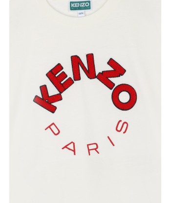 KENZO Boys Logo T-Shirt in Ivory paiement sécurisé