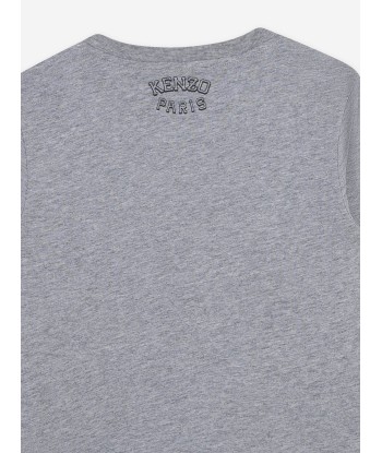 KENZO Boys Long Sleeve Logo T-Shirt in Grey store