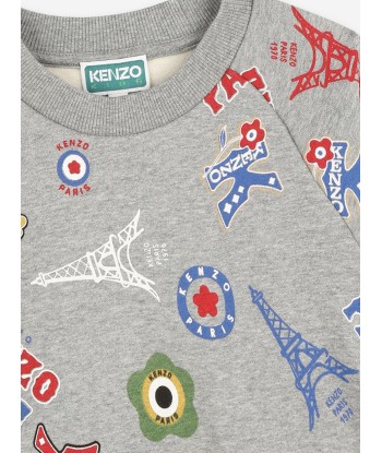 KENZO Boys Paris Logo Sweashirt in Grey hantent personnes