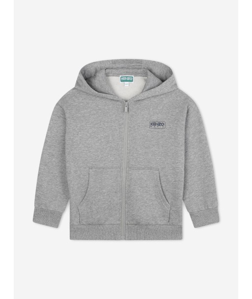 KENZO Boys Logo Zip Up Top in Grey les muscles