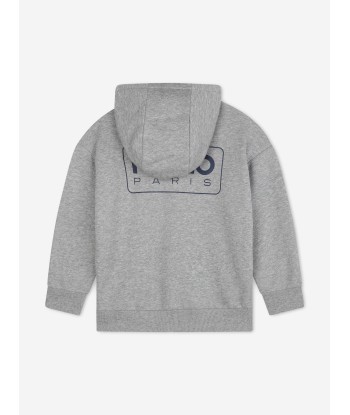 KENZO Boys Logo Zip Up Top in Grey les muscles