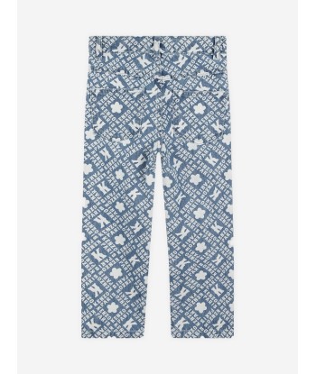 KENZO Kids Logo Print Jeans in Blue en linge