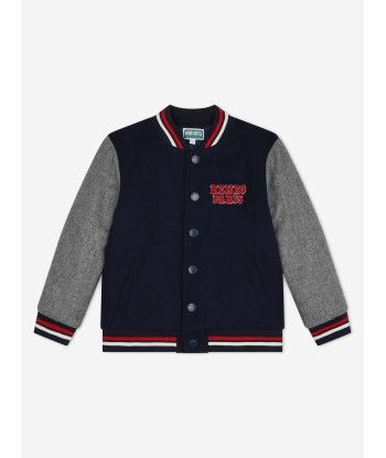 KENZO Boys Wool Bomber Jacket in Navy Comparez et commandez 