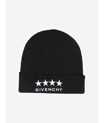 Givenchy Kids Knitted Beanie Hat in Black acheter en ligne