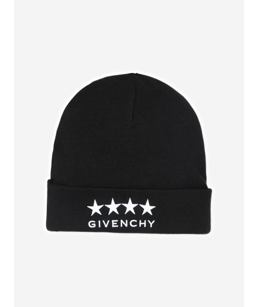 Givenchy Kids Knitted Beanie Hat in Black acheter en ligne