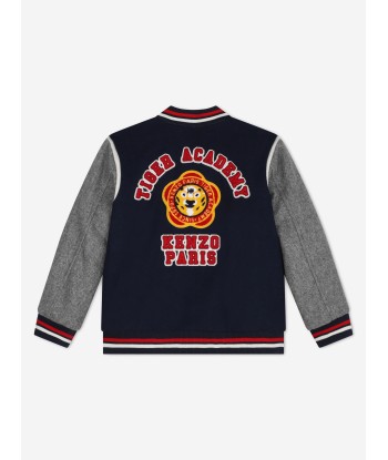 KENZO Boys Wool Bomber Jacket in Navy Comparez et commandez 