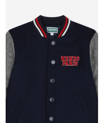 KENZO Boys Wool Bomber Jacket in Navy Comparez et commandez 