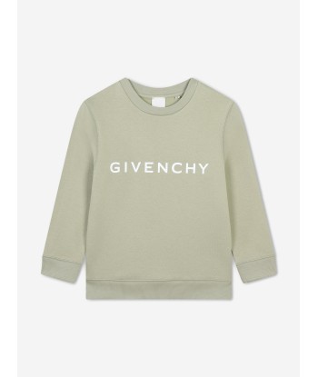 Givenchy Boys Logo Print Sweatshirt in Green Vous souhaitez 