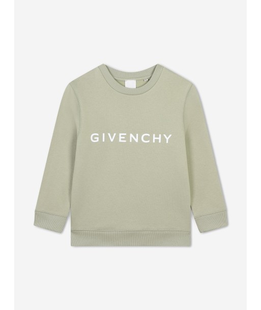 Givenchy Boys Logo Print Sweatshirt in Green Vous souhaitez 