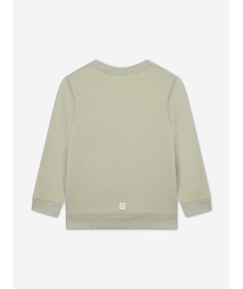 Givenchy Boys Logo Print Sweatshirt in Green Vous souhaitez 