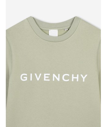 Givenchy Boys Logo Print Sweatshirt in Green Vous souhaitez 