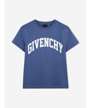 Givenchy Boys Logo Print T-Shirt in Blue votre restaurant rapide dans 