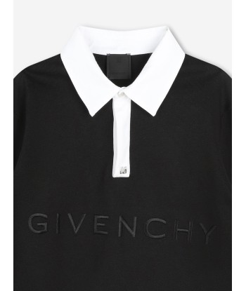 Givenchy Boys Long Sleeve Jersey Polo Shirt in Black en ligne des produits 