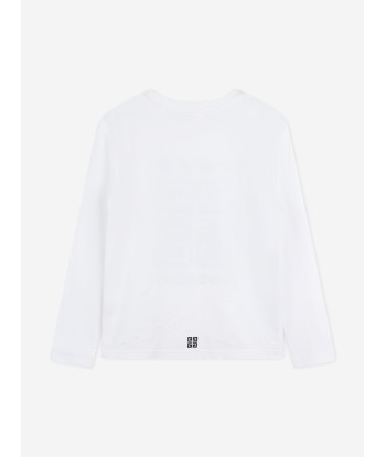 Givenchy Boys 4G Long Sleeve T-Shirt in White Comparez et commandez 