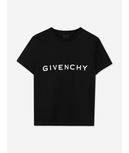 Givenchy Boys Logo Print T-Shirt in Black Amélioration de cerveau avec