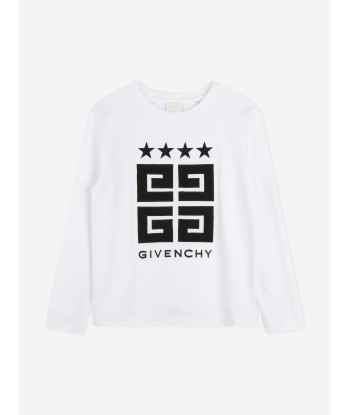 Givenchy Boys 4G Long Sleeve T-Shirt in White Comparez et commandez 