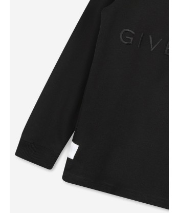 Givenchy Boys Long Sleeve Jersey Polo Shirt in Black en ligne des produits 