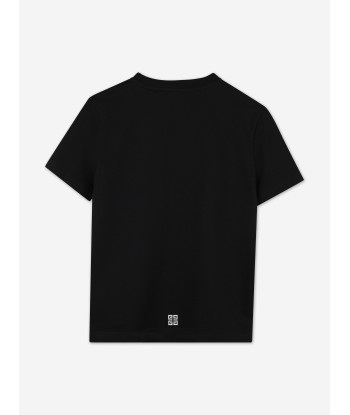 Givenchy Boys Logo Print T-Shirt in Black Amélioration de cerveau avec