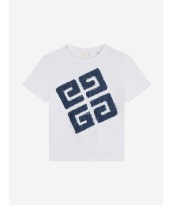 Givenchy Boys 4G Denim Logo T-Shirt in White store