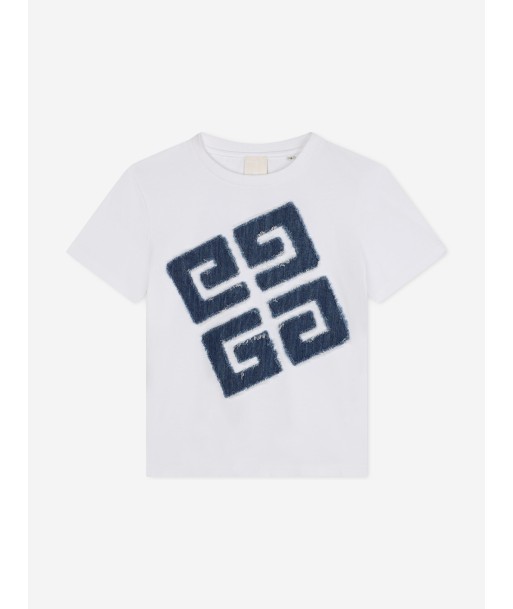 Givenchy Boys 4G Denim Logo T-Shirt in White store