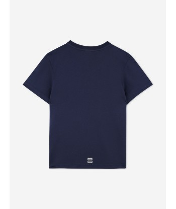 Givenchy Boys Logo Print T-Shirt in Navy en ligne