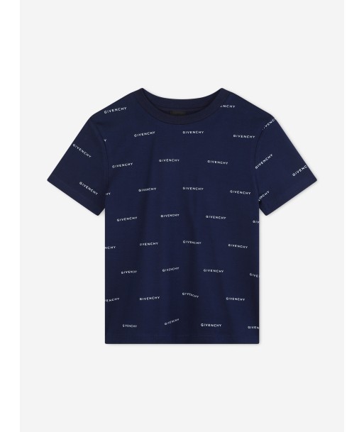 Givenchy Boys Logo Print T-Shirt in Navy solde