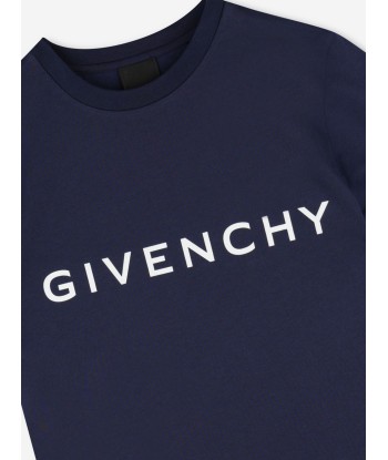 Givenchy Boys Logo Print T-Shirt in Navy en ligne