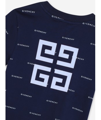 Givenchy Boys Logo Print T-Shirt in Navy solde