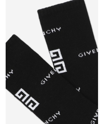 Givenchy Boys Jacquard Logo Socks in Black la colonne vertébrale