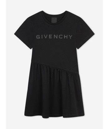 Givenchy Girls Diamante Logo Jersey Dress in Black En savoir plus