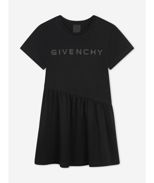 Givenchy Girls Diamante Logo Jersey Dress in Black En savoir plus