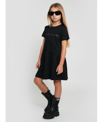 Givenchy Girls Diamante Logo Jersey Dress in Black En savoir plus