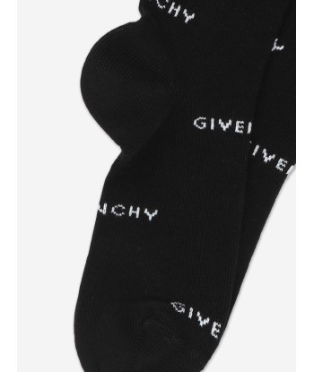 Givenchy Boys Jacquard Logo Socks in Black la colonne vertébrale