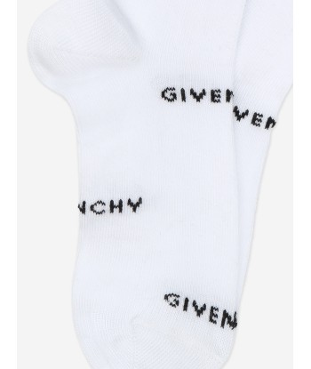 Givenchy Boys Jacquard Logo Socks in White Découvrez la collection