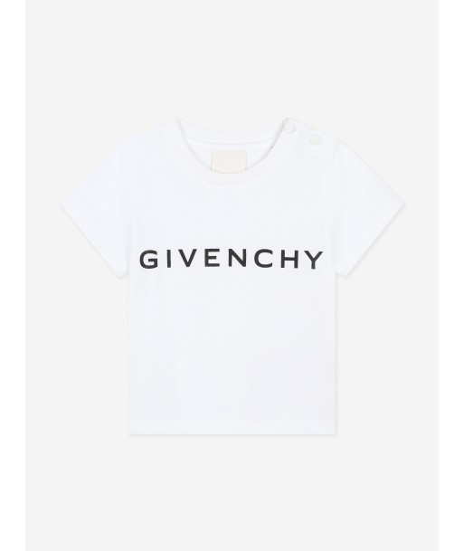 Givenchy Baby Boys Logo Print T-Shirt in White destockage