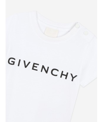 Givenchy Baby Boys Logo Print T-Shirt in White destockage