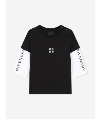 Givenchy Baby Boys Long Sleeve Logo T-Shirt in Black d'Europe débarque