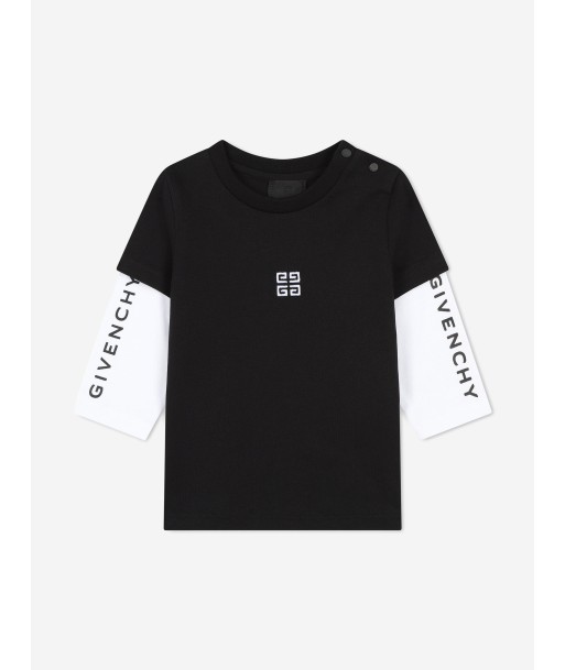 Givenchy Baby Boys Long Sleeve Logo T-Shirt in Black d'Europe débarque