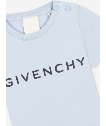 Givenchy Baby Boys Logo Print T-Shirt in Blue de technologie