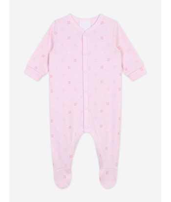 Givenchy Baby Girls 4G Logo Babygrow in Pink shop