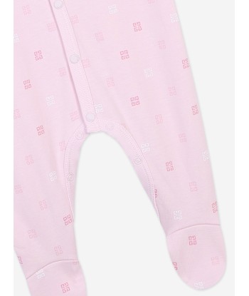 Givenchy Baby Girls 4G Logo Babygrow in Pink shop