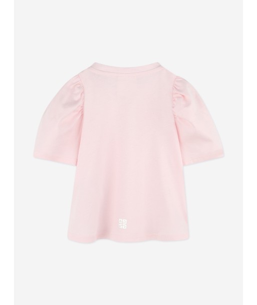 Givenchy Baby Girls Puffy Sleeve Logo T-Shirt in Pink pas chere